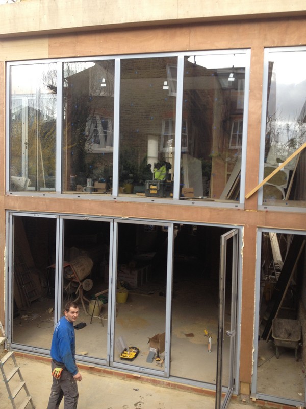 Aluminium bi-fold doors with two-storey glazing in Regent's Park